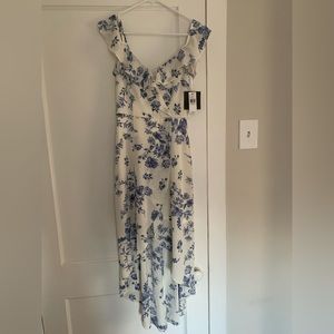 Blue and White floral Dress